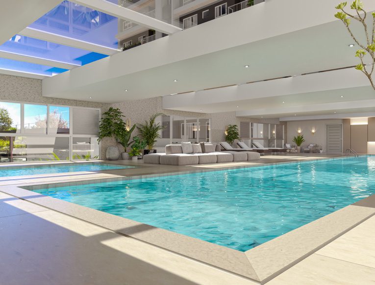 Piscina coberta e aquecida